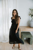 Ruffle Dress With Smocked Bust - Black