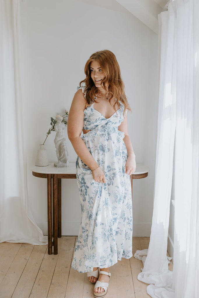 Floral Maxi Dress with Ruffle Details