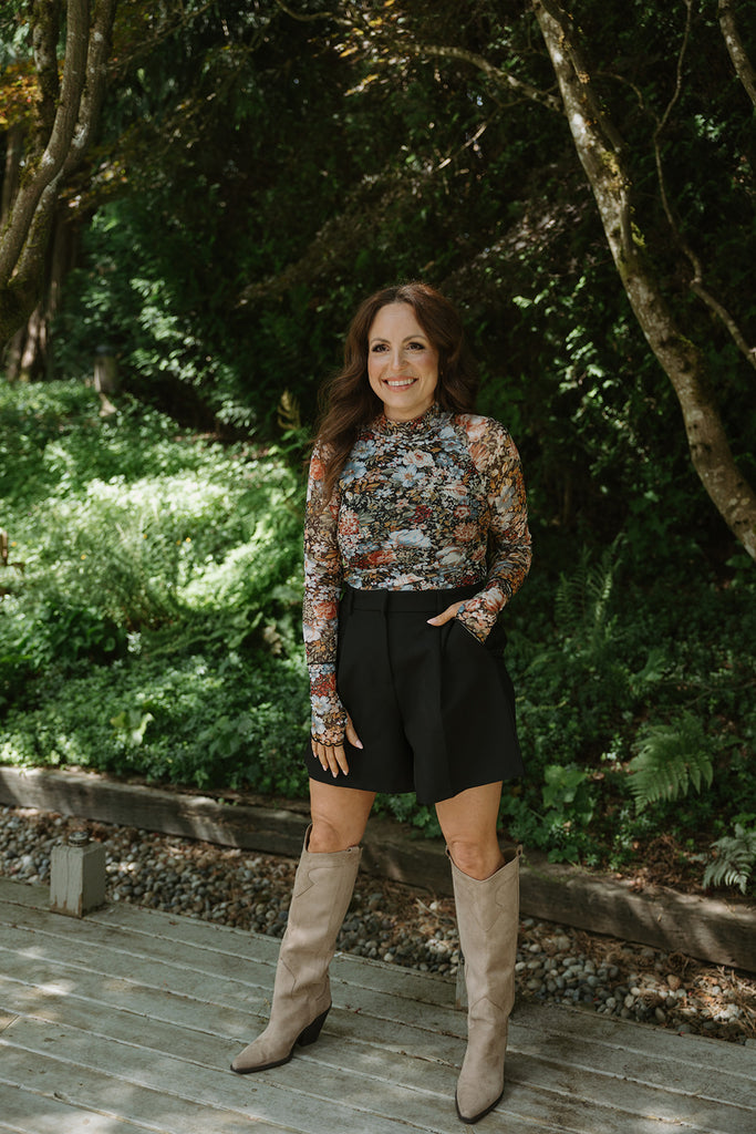 Fall Floral Sheer Shirt