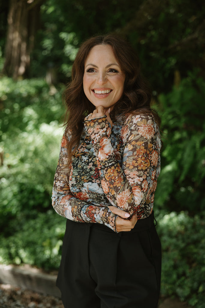 Fall Floral Sheer Shirt