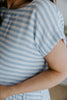 Striped Top & Skirt Set - Blue