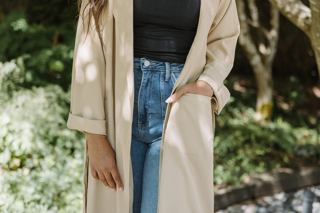 Open Drape Trench - Beige