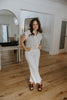 Striped Short Sleeve W/ Pocket - Taupe