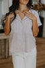 Striped Short Sleeve W/ Pocket - Taupe