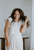Bubble Top & Midi Skirt Set - Cream