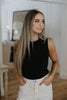 Knit Basic Wide Strap Tank - Black