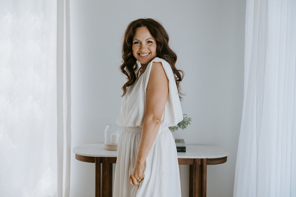 Bubble Top & Midi Skirt Set - Cream