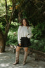 Ribbed Knit Cropped Sweater - Cream