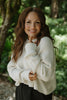 Ribbed Knit Cropped Sweater - Cream