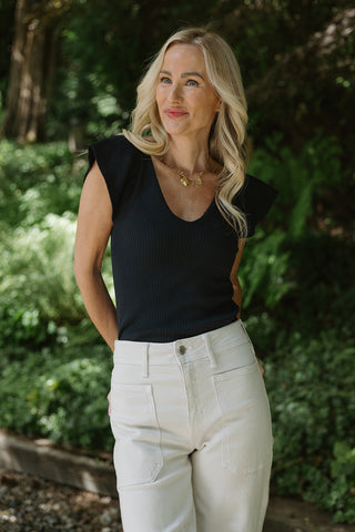 Button Up Knit Tank - Oat