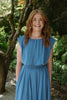Bubble Top & Midi Skirt Set - Cobalt Blue