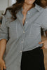 Striped Button Up Shirt - Black