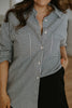 Striped Button Up Shirt - Black