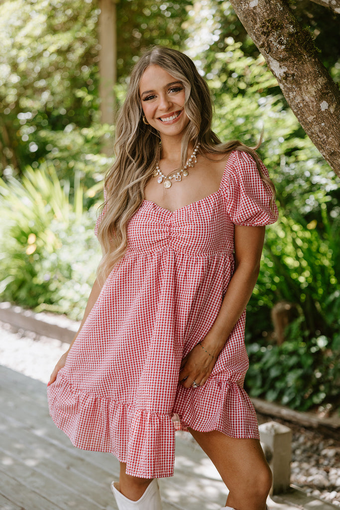 Gingham Babydoll - Red
