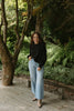 Oversized Exposed Seam Sweater - Black