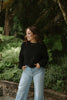 Oversized Exposed Seam Sweater - Black