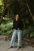 Oversized Exposed Seam Sweater - Black
