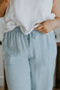 Tencel Striped Draw String Pant - Blue