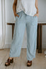Tencel Striped Draw String Pant - Blue