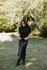 Mock Neck Short Sleeve Sweater - Black