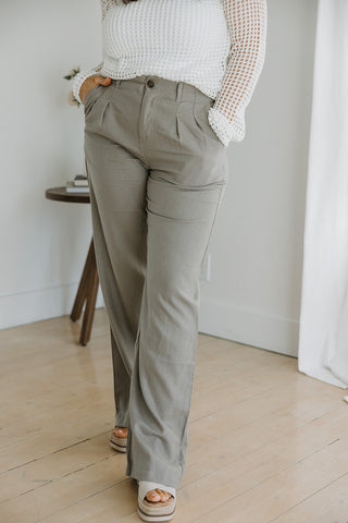 Classic Trouser Linen Pant - Latte