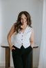 Button Up Vest - Linen - White