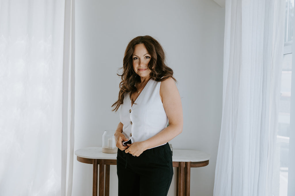 Button Up Vest - Linen - White