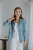 Tencel Lightweight Button Up Jacket - Blue
