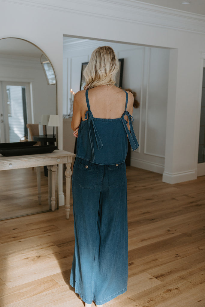 Denim Tank and Pant Set - Dark