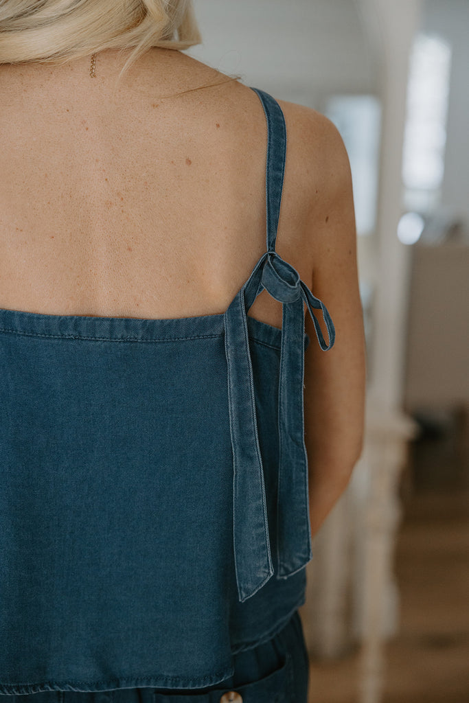 Denim Tank and Pant Set - Dark