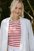 Classic Blazer with Stripe Lining - White