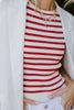 Classic Blazer with Stripe Lining - White