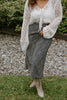 Floral Midi Skirt - Black