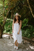 Spaghetti Strap Eyelet Midi Dress