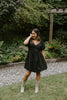 Solid Poplin Dress with Bubble Sleeve