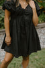 Solid Poplin Dress with Bubble Sleeve