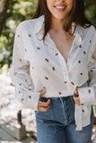 Blouse With Paint Marks - Cream