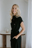Button Up Utility Dress With Pockets - Black