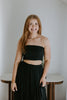 Smocked Top & Skirt Set - Black