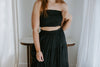 Smocked Top & Skirt Set - Black