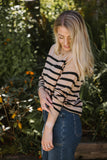 Lightweight Striped Sweater With Pocket