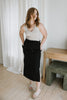 Midi Linen Skirt - Black