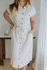 Button Up Utility Dress With Pockets - Oat