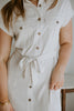 Button Up Utility Dress With Pockets - Oat