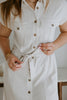 Button Up Utility Dress With Pockets - Oat