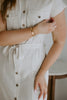 Button Up Utility Dress With Pockets - Oat