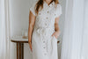 Button Up Utility Dress With Pockets - Oat