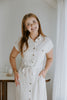 Button Up Utility Dress With Pockets - Oat
