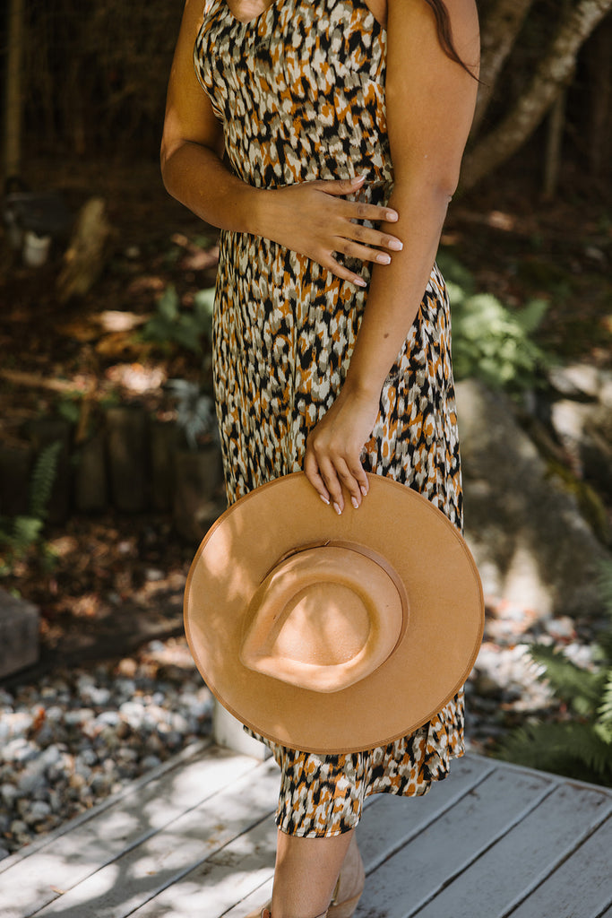 Abstract Animal Print Slip Dress