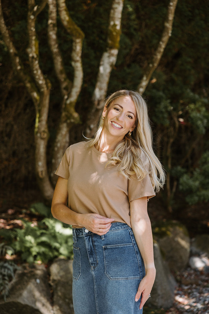 Short Sleeve Lia Top - Brown